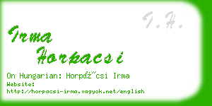 irma horpacsi business card